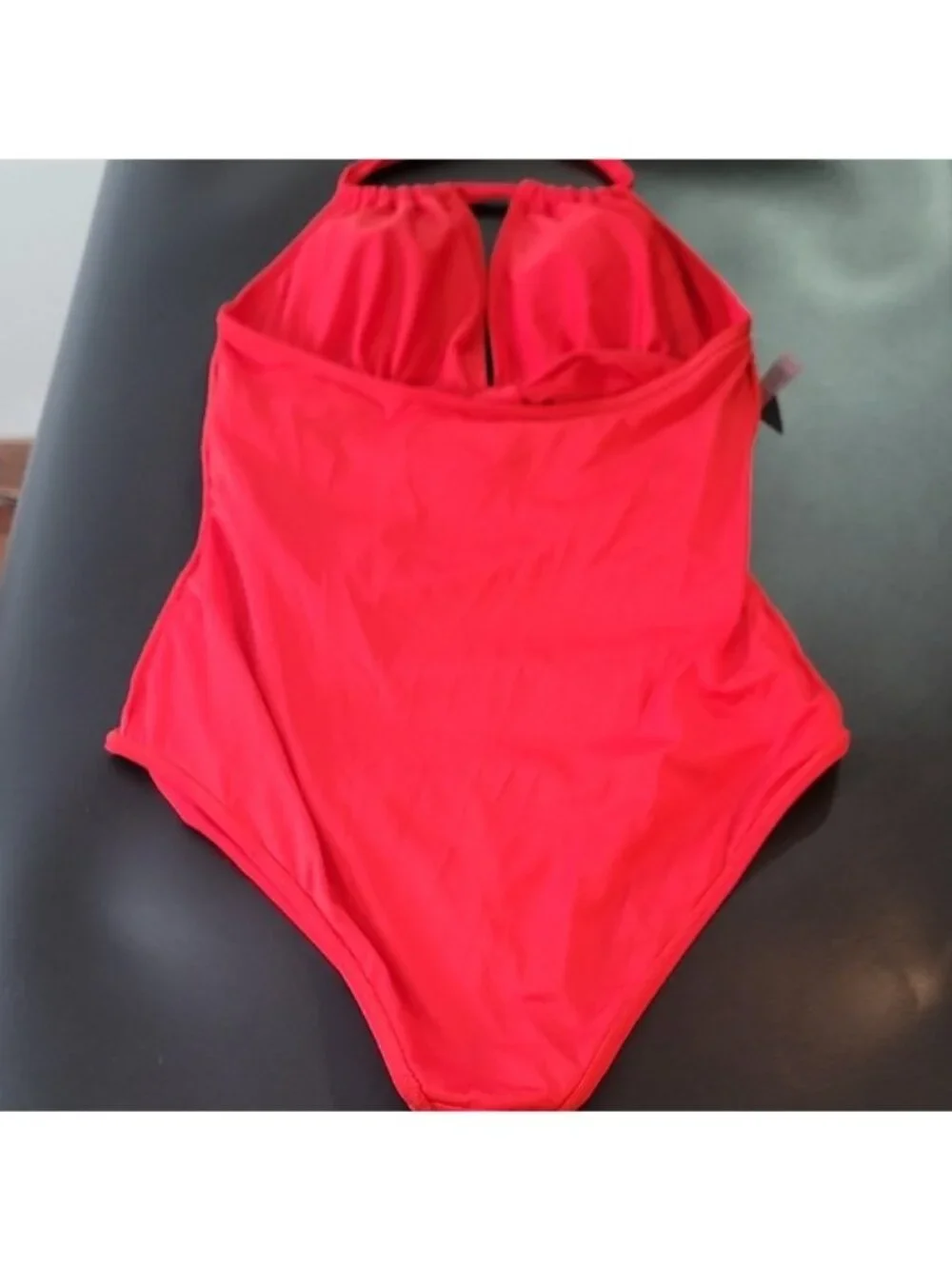Smismivo Red Halter One-Piece Swimsuit With Ruched Front & Bow Detail - Picture 15 of 16